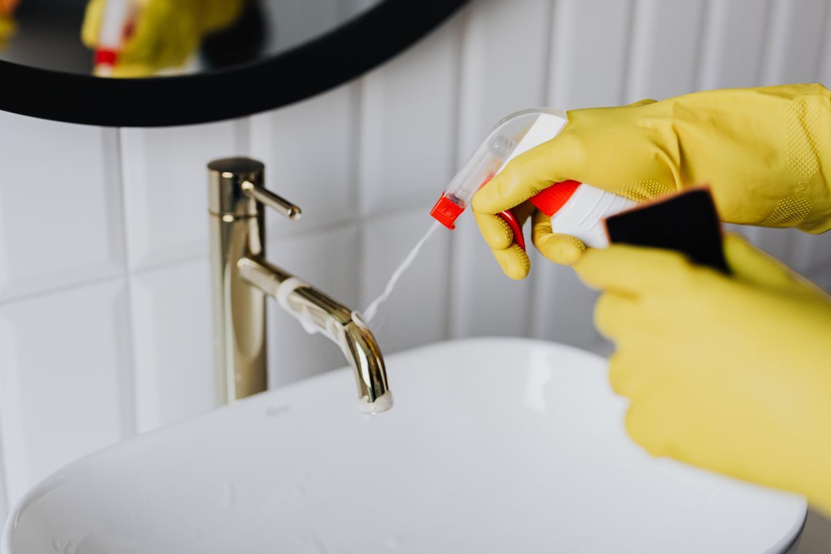 Bathroom cleaning in a Wellington home